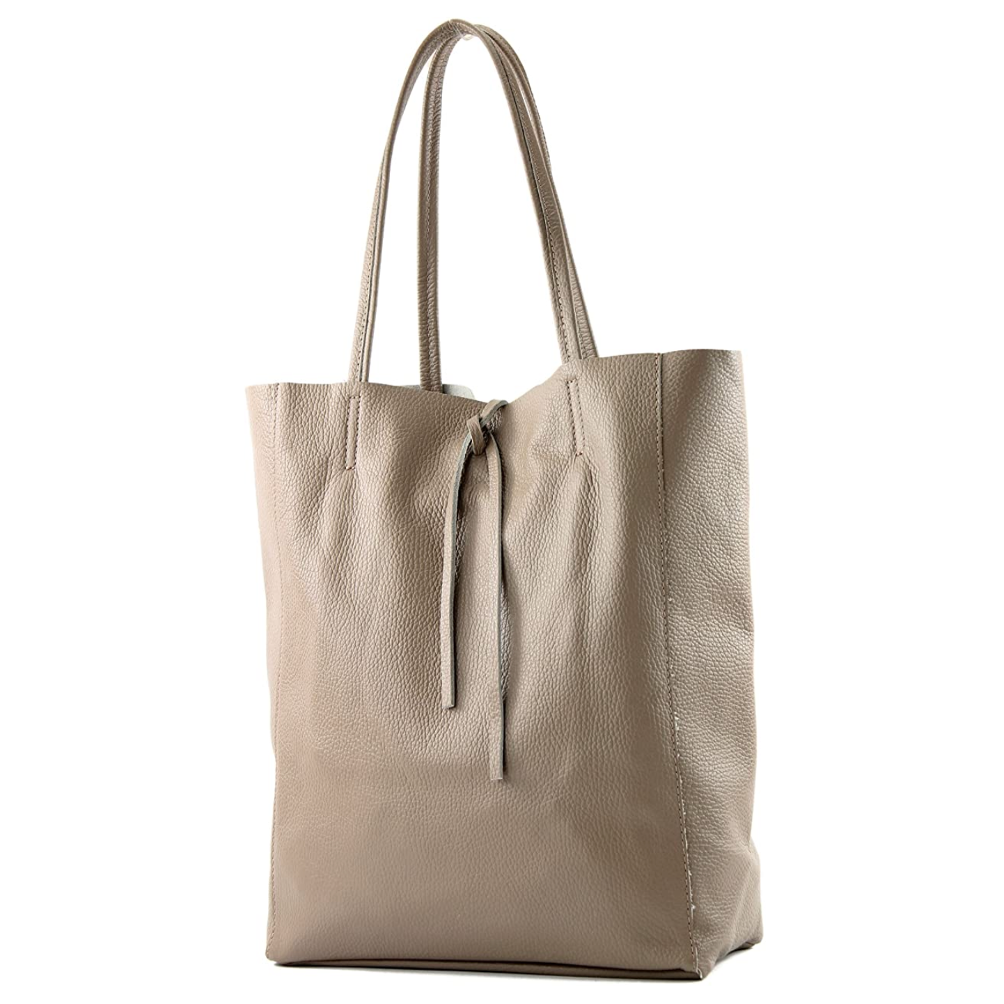 Modarno Shopper Bag a spalla in pelle con doppio manico, Shopper Large con tasca interna in pelle