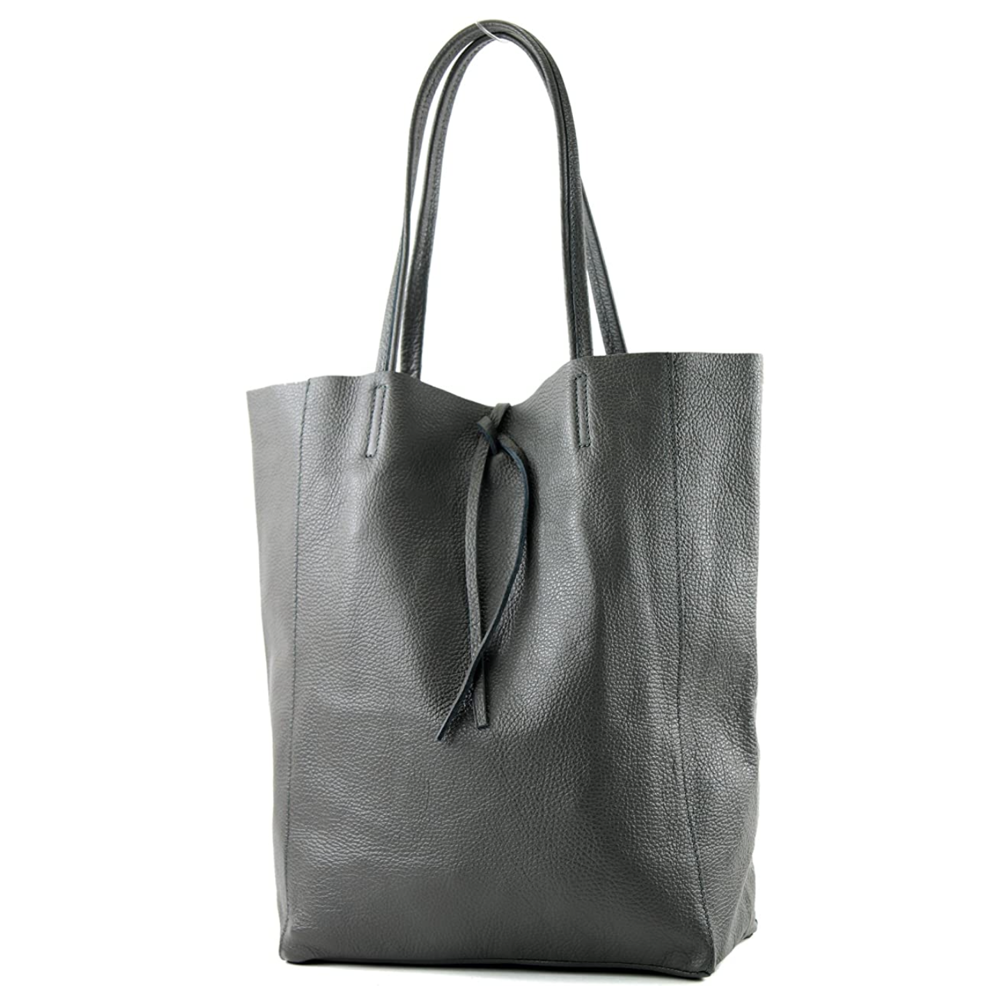 Modarno Shopper Bag a spalla in pelle con doppio manico, Shopper Large con tasca interna in pelle