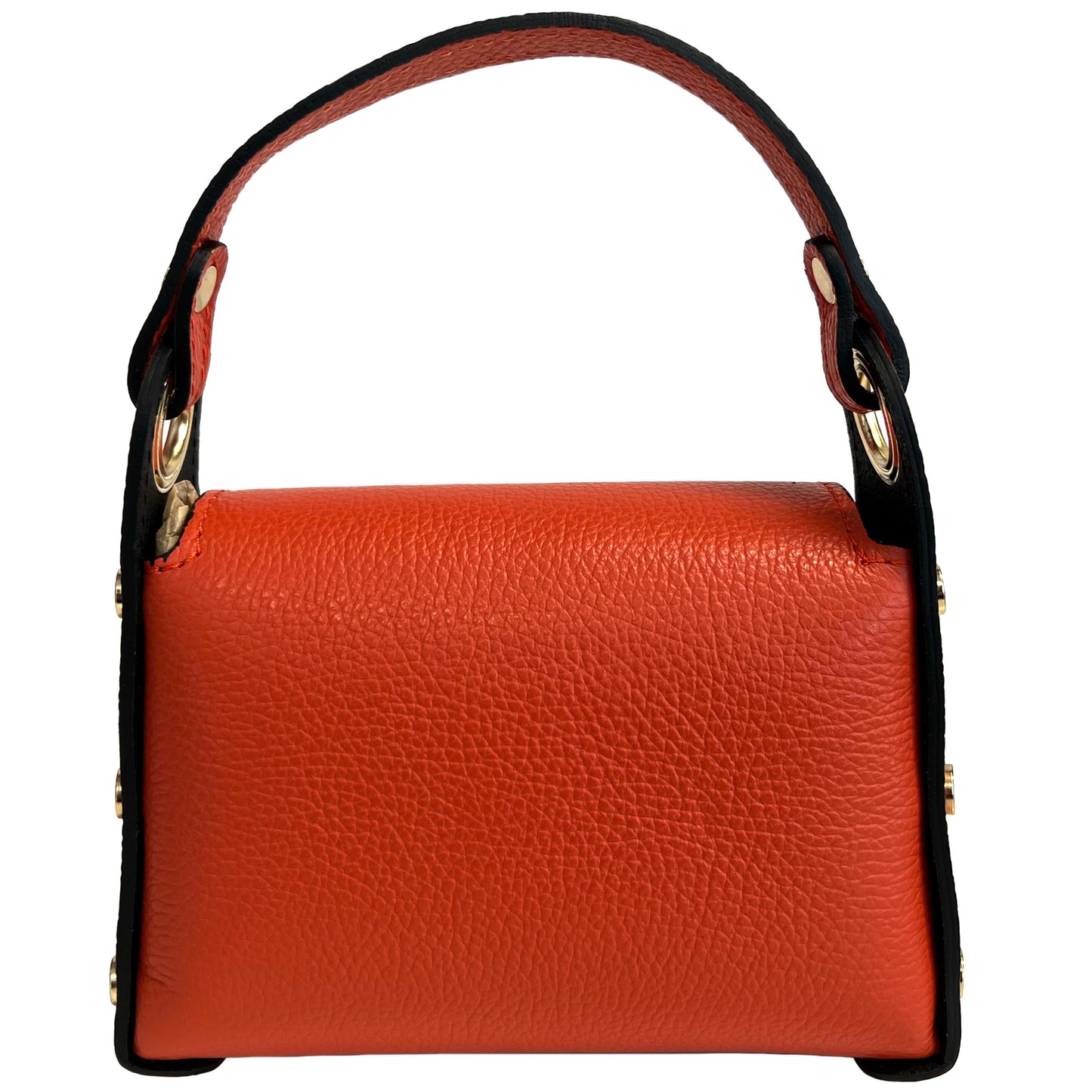 Modarno mini borsa in Vera pelle dollaro con chiusura a moschettone a forma di ape, borchie laterali, catena metallica rimovibile, manico in pelle