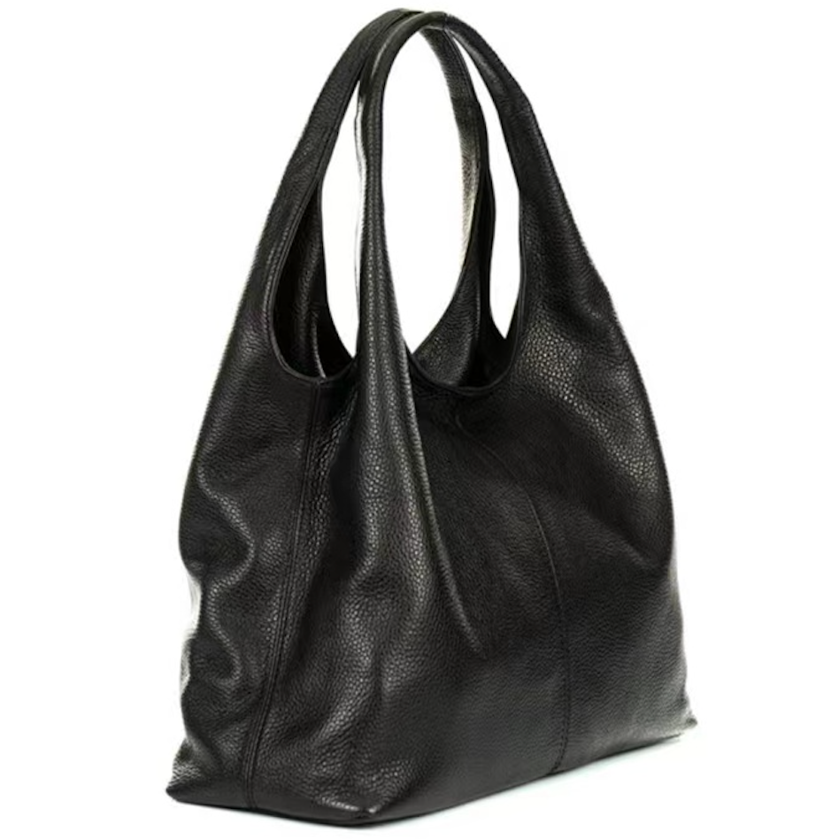 Modarno Sacca da Donna in Pelle | Nero | Borsa a Spalla | Vera Pelle | Made in Italy | Modello Samona