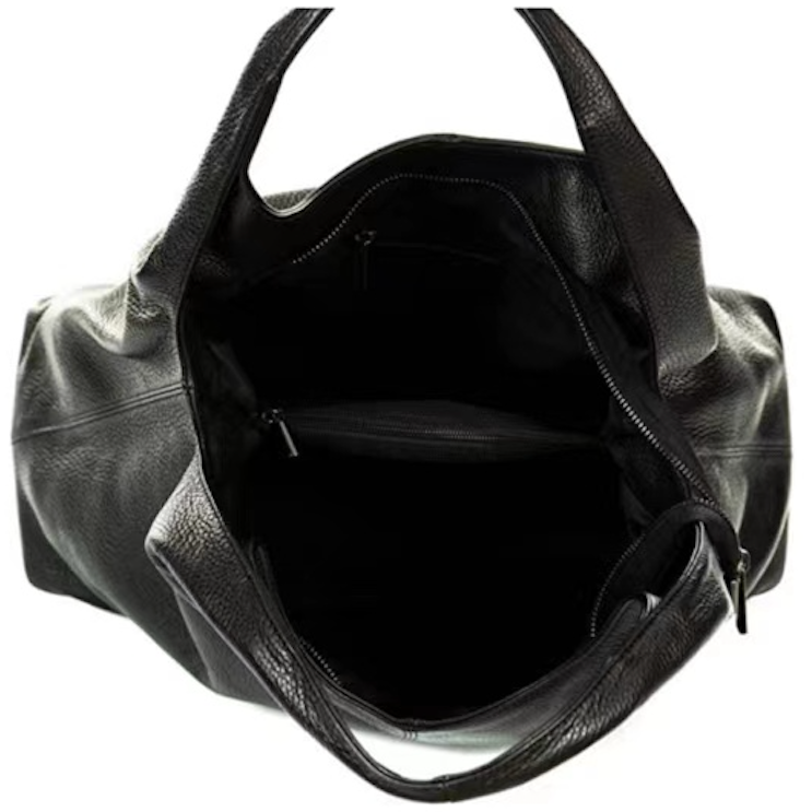 Modarno Sacca da Donna in Pelle | Nero | Borsa a Spalla | Vera Pelle | Made in Italy | Modello Samona