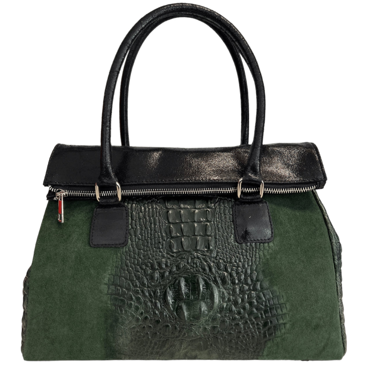 Modarno Damentasche aus echtem Wildleder mit Tragegriff und abnehmbarem Schulterriemen 38x14x25 cm