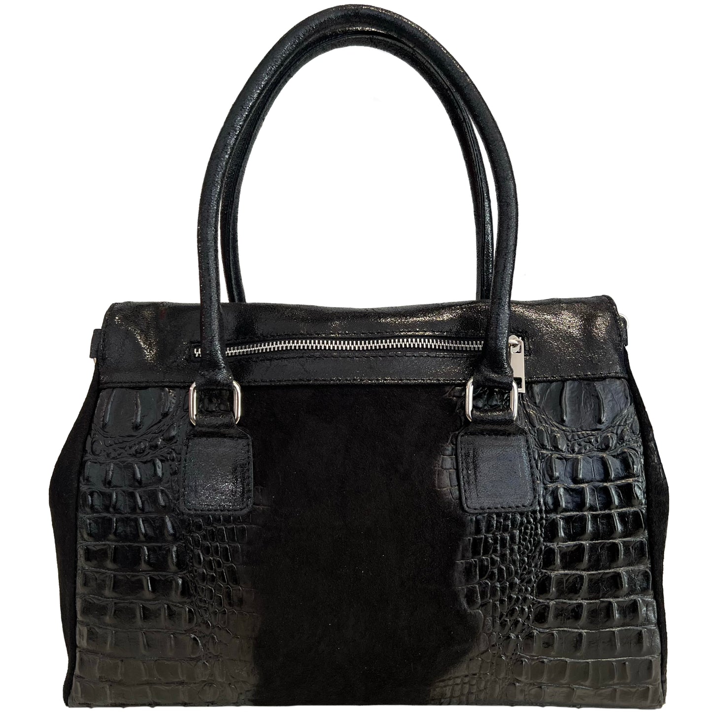Modarno Damentasche aus echtem Wildleder mit Tragegriff und abnehmbarem Schulterriemen 38x14x25 cm