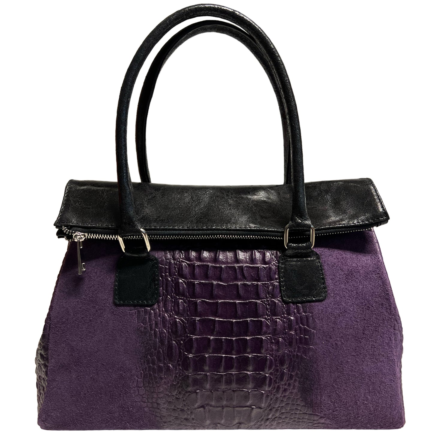 Modarno Damentasche aus echtem Wildleder mit Tragegriff und abnehmbarem Schulterriemen 38x14x25 cm