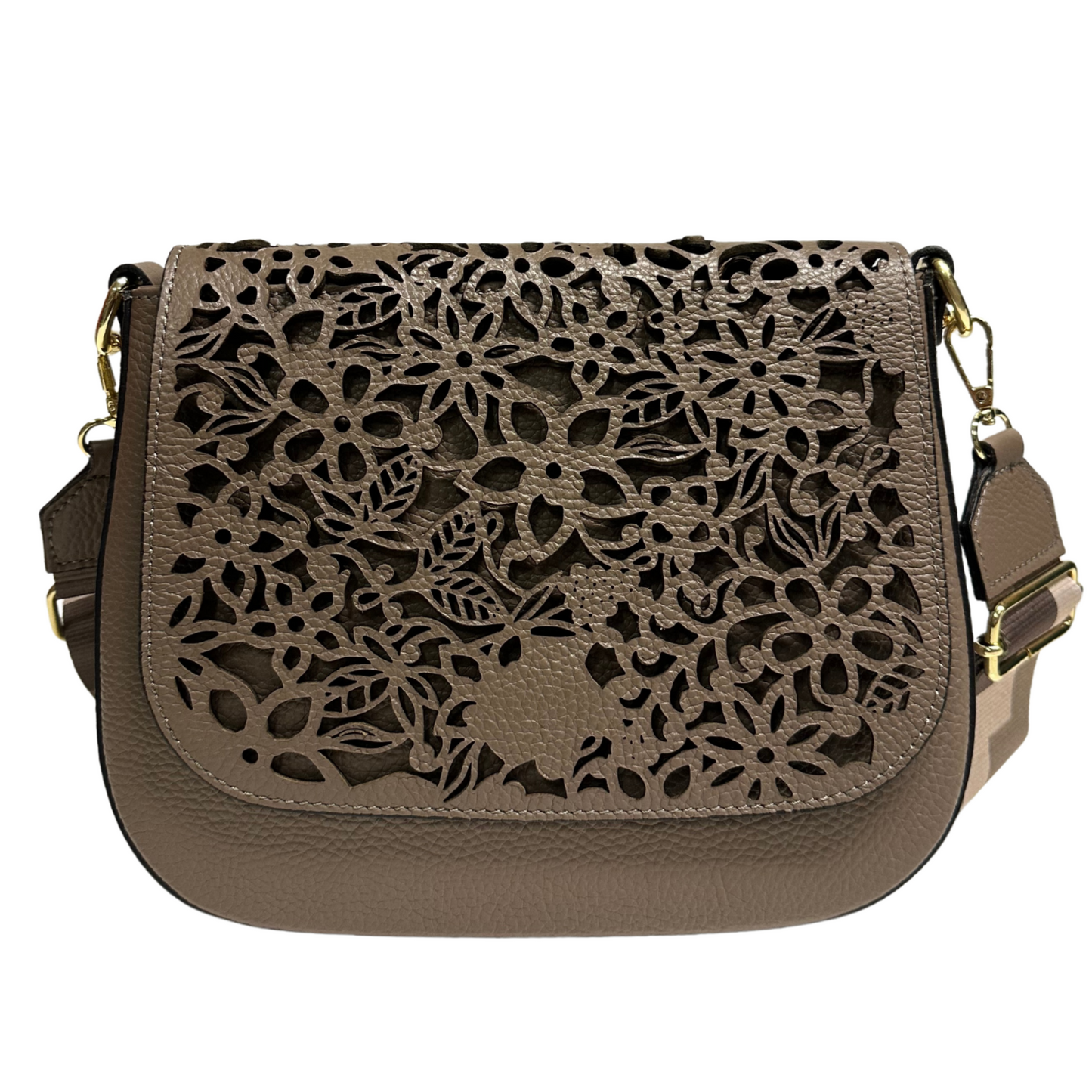 Modarno Borsa a tracolla con stampa floreale realizzata in vera pelle / Borsa donna / Regali per lei