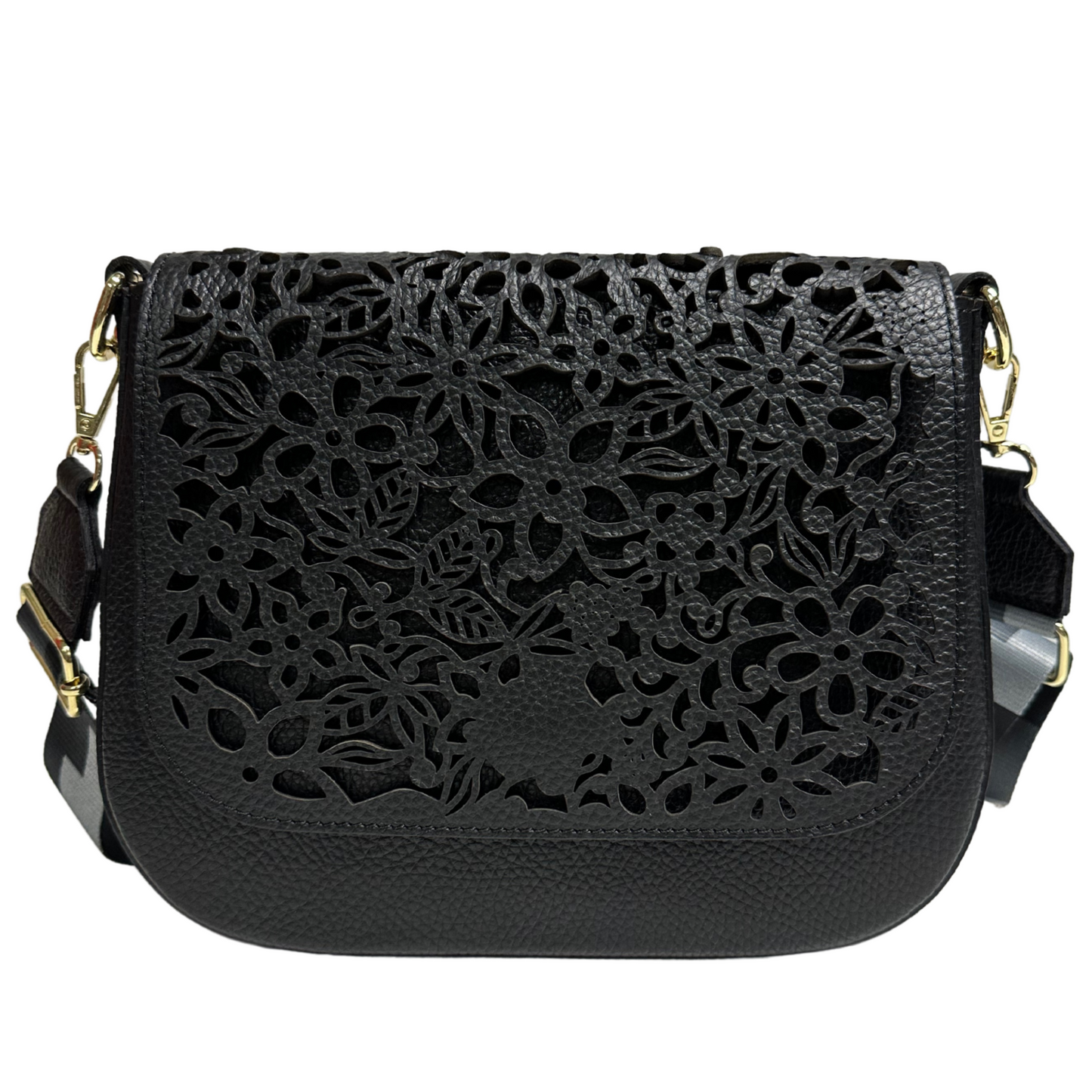 Modarno Borsa a tracolla con stampa floreale realizzata in vera pelle / Borsa donna / Regali per lei