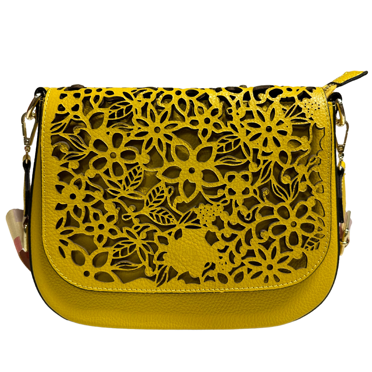 Modarno Borsa a tracolla con stampa floreale realizzata in vera pelle / Borsa donna / Regali per lei