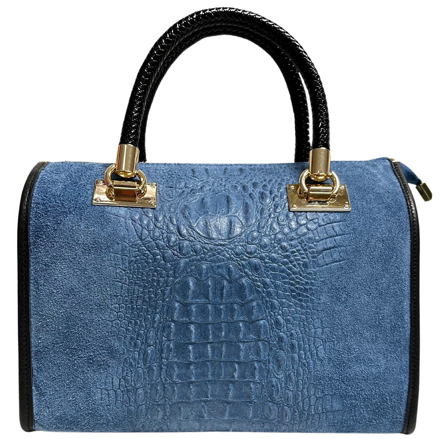 Modarno Borsa donna - borsa a mano in pelle camoscio stampa cocco