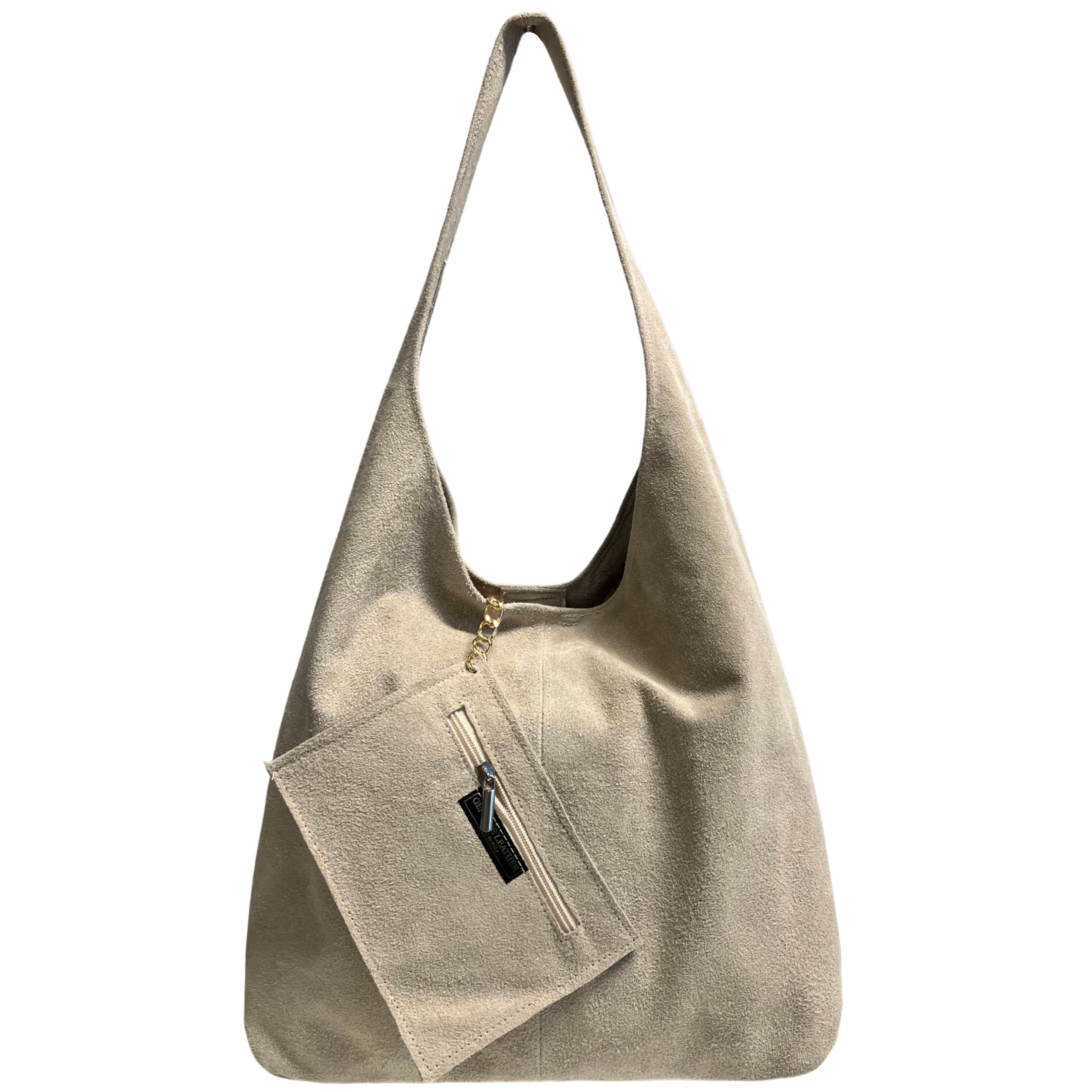 Modarno Borsa a tracolla da donna in pelle scamosciata pochette, borsa a tracolla, shopper, da donna, in vera pelle