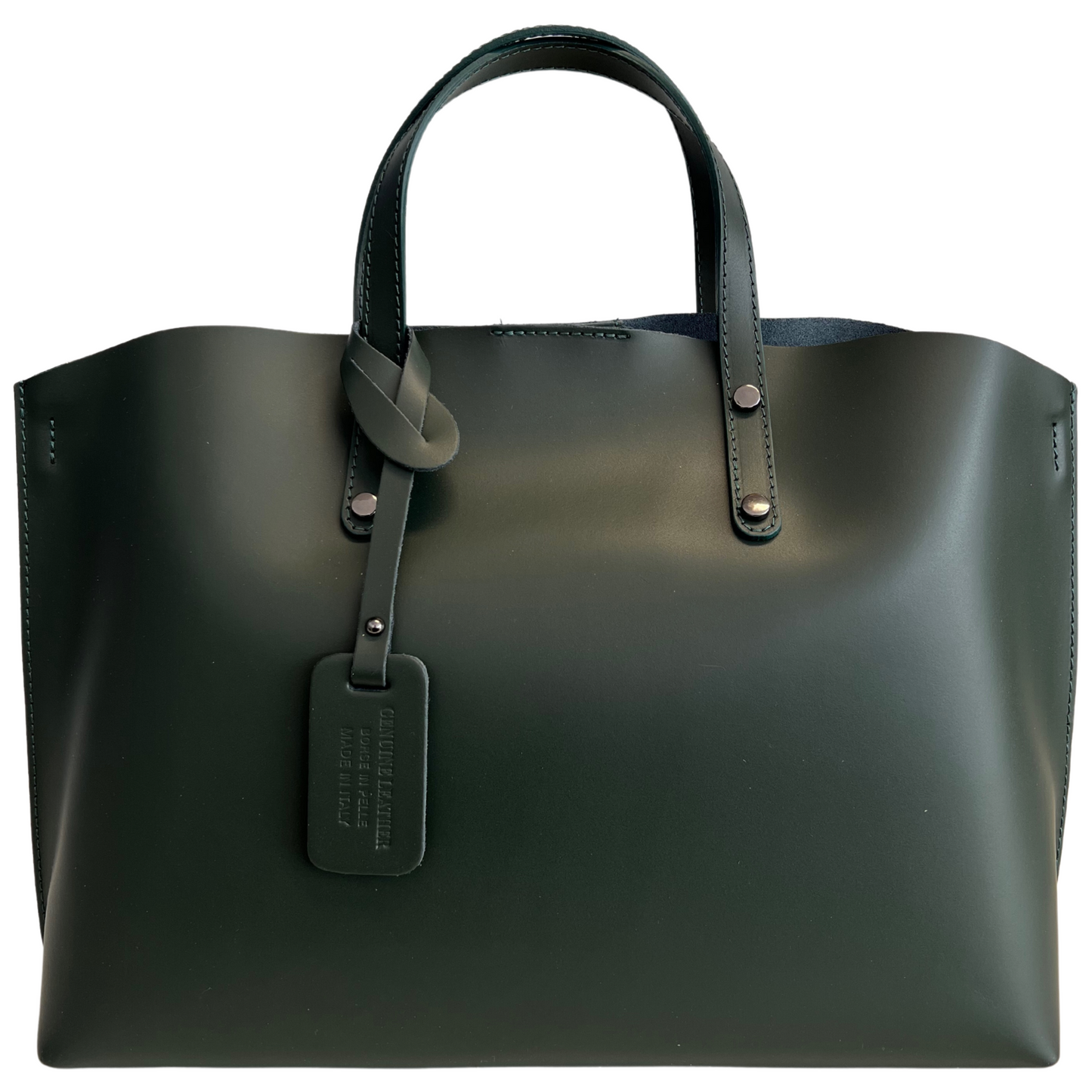 Modarno Large Woman Leather Handbag with Shopper Shoulder Strap