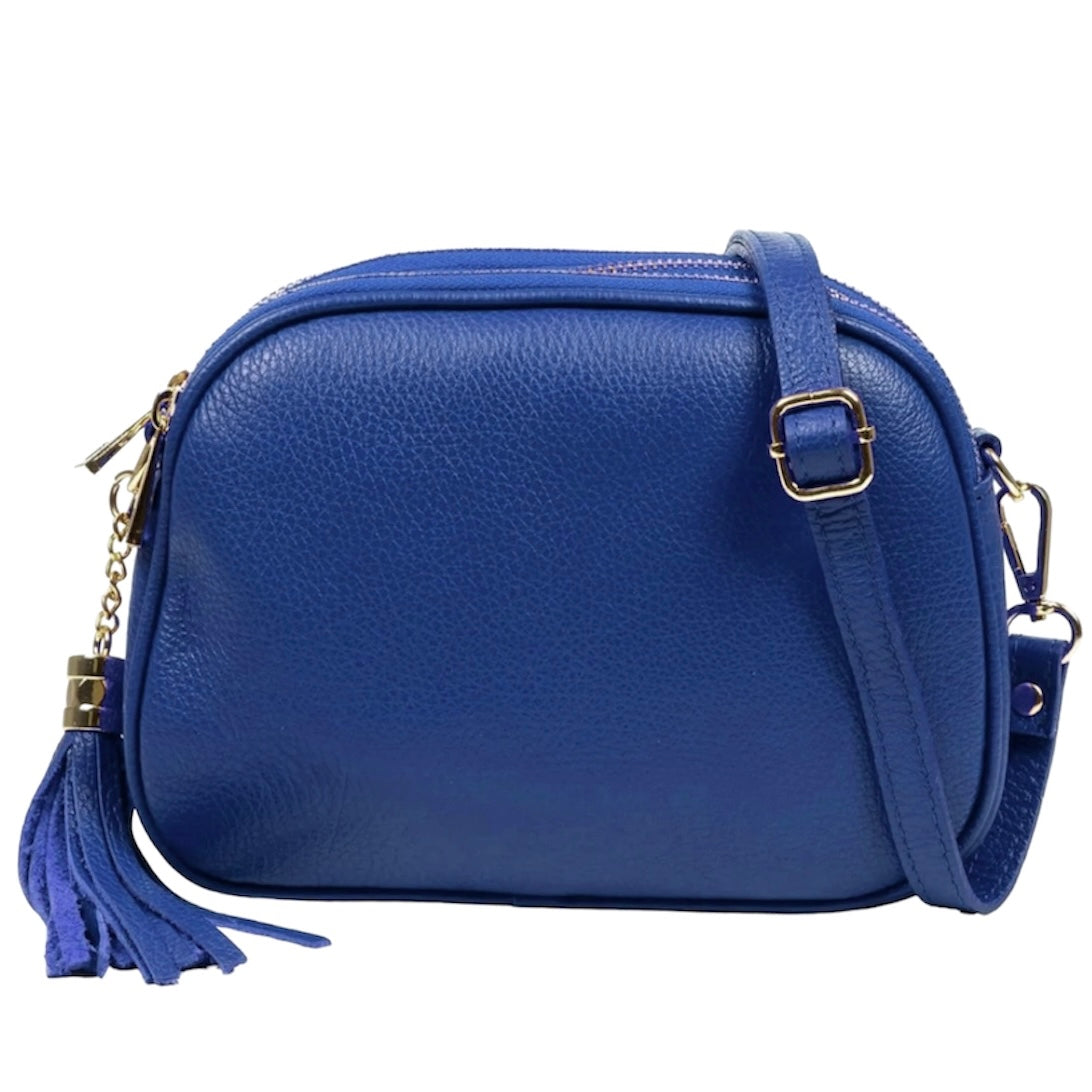 Borsa A Tracolla Donna Lotus Karen In Vera Pelle Sintetica - 22x7,2x16,5 Cm, Con Nappa E Intreccio, Per Lavoro, Viaggi, Tempo Libero