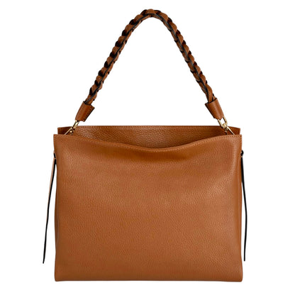 Modarno Borsa donna a tracolla/mano con manico intrecciato 31x13x24 cm