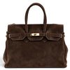 Modarno Borsa Birk a Mano in vera Pelle Scamosciato 40x17x28 cm