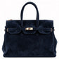 Modarno Borsa Birk a Mano in vera Pelle Scamosciato 40x17x28 cm