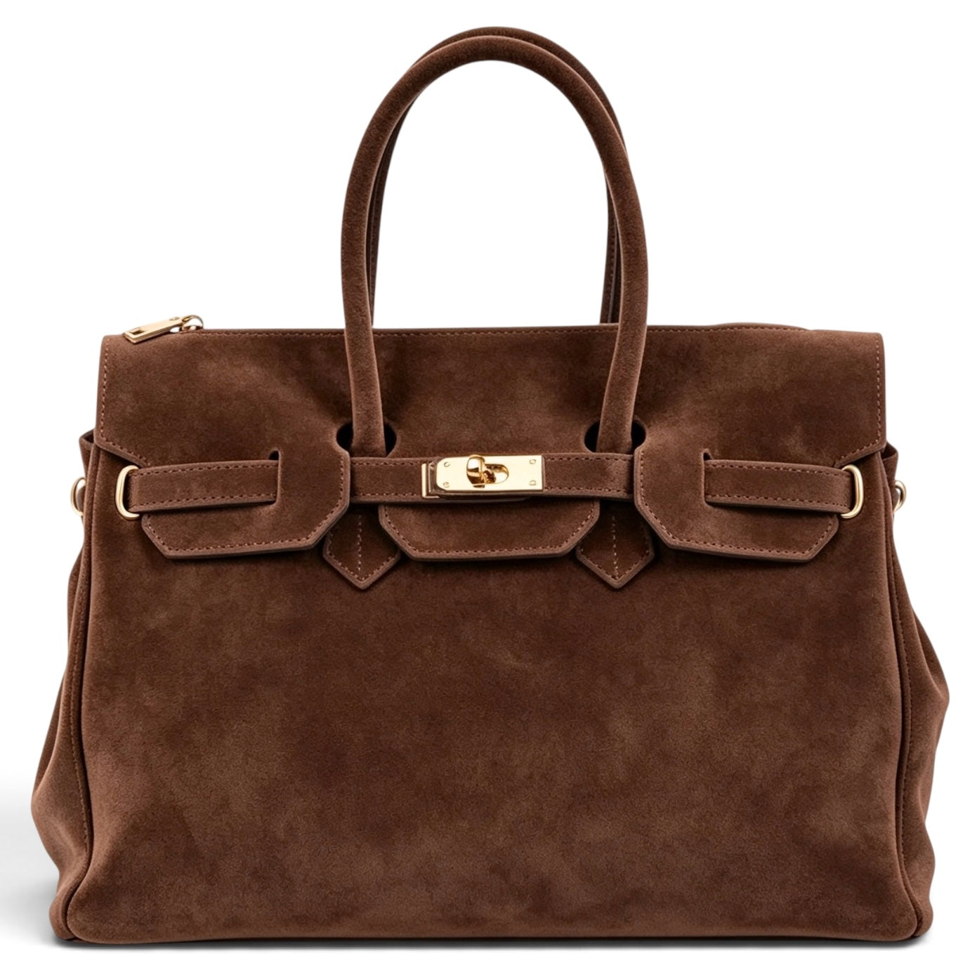 Modarno Borsa Birk a Mano in vera Pelle Scamosciato 40x17x28 cm