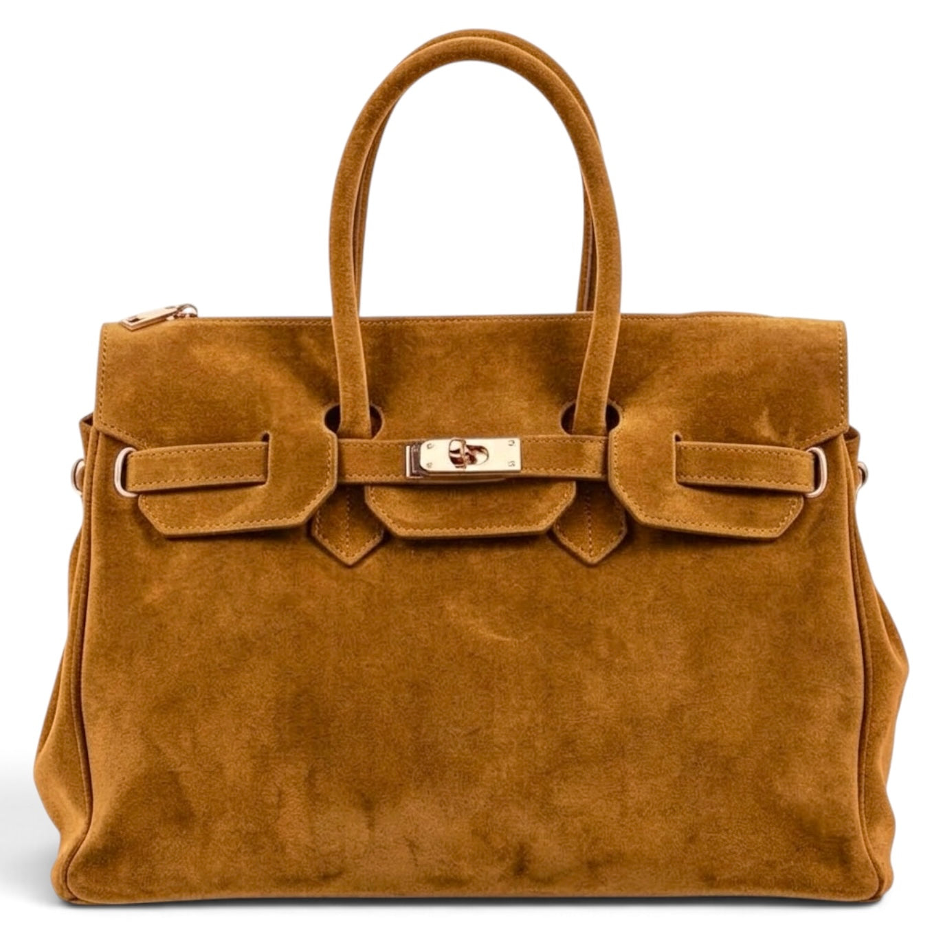 Modarno Borsa Birk a Mano in vera Pelle Scamosciato 40x17x28 cm