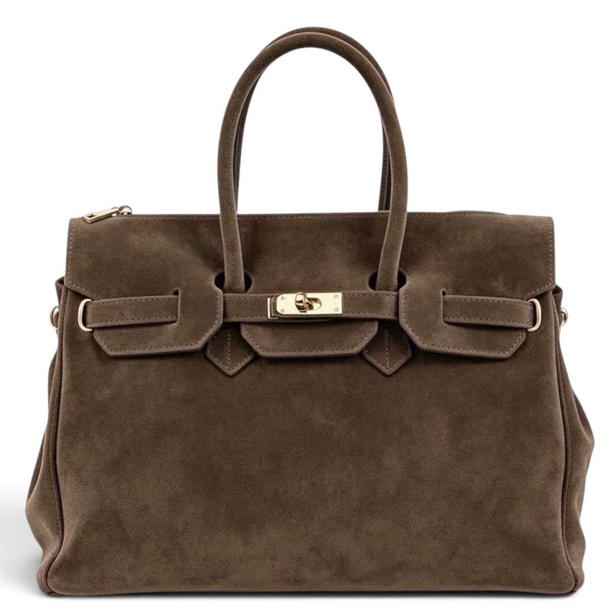 Modarno Borsa Birk a Mano in vera Pelle Scamosciato 40x17x28 cm