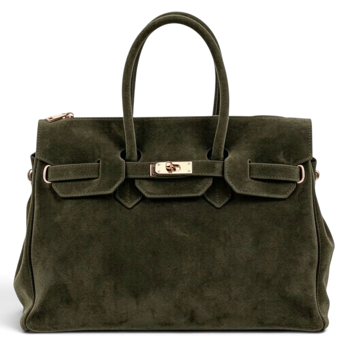 Modarno Borsa Birk a Mano in vera Pelle Scamosciato 40x17x28 cm