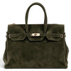 Modarno Borsa Birk a Mano in vera Pelle Scamosciato 40x17x28 cm