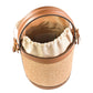 Modarno Borsa Secchiello in Vera Pelle spazzolata e rafia 18x13x16 cm