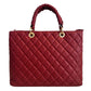 Modarno Borsa con manico intrecciato in Vera Pelle "Trapuntata" a Mano e a Spalla 33x14x24 cm