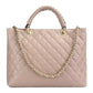 Modarno Borsa con manico intrecciato in Vera Pelle "Trapuntata" a Mano e a Spalla 33x14x24 cm