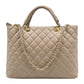 Modarno Borsa con manico intrecciato in Vera Pelle "Trapuntata" a Mano e a Spalla 33x14x24 cm