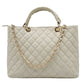 Modarno Borsa con manico intrecciato in Vera Pelle "Trapuntata" a Mano e a Spalla 33x14x24 cm