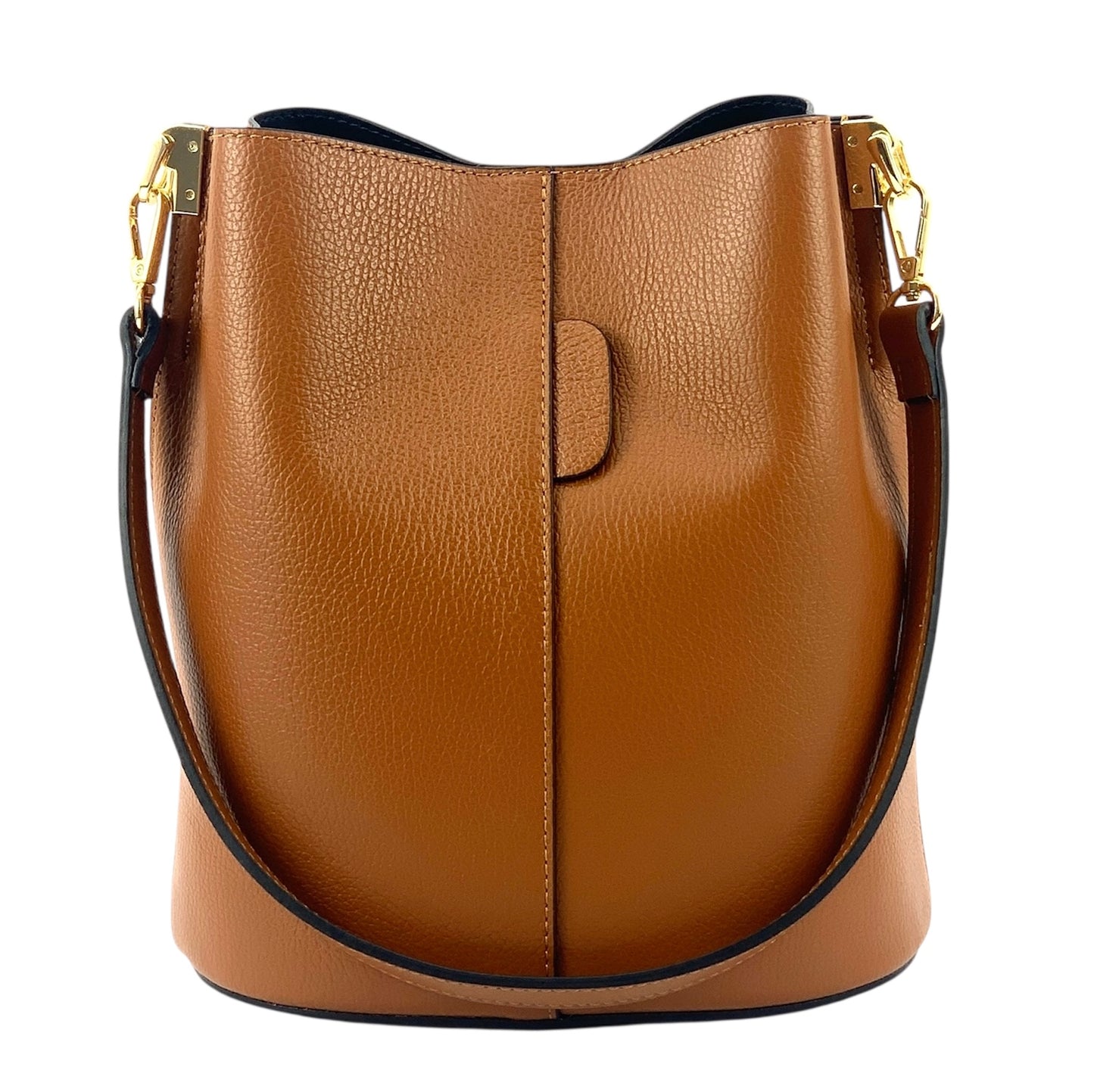 Modarno Borsetta a Secchiello Giulia in Vera Pelle Dollaro 23x16x27 cm