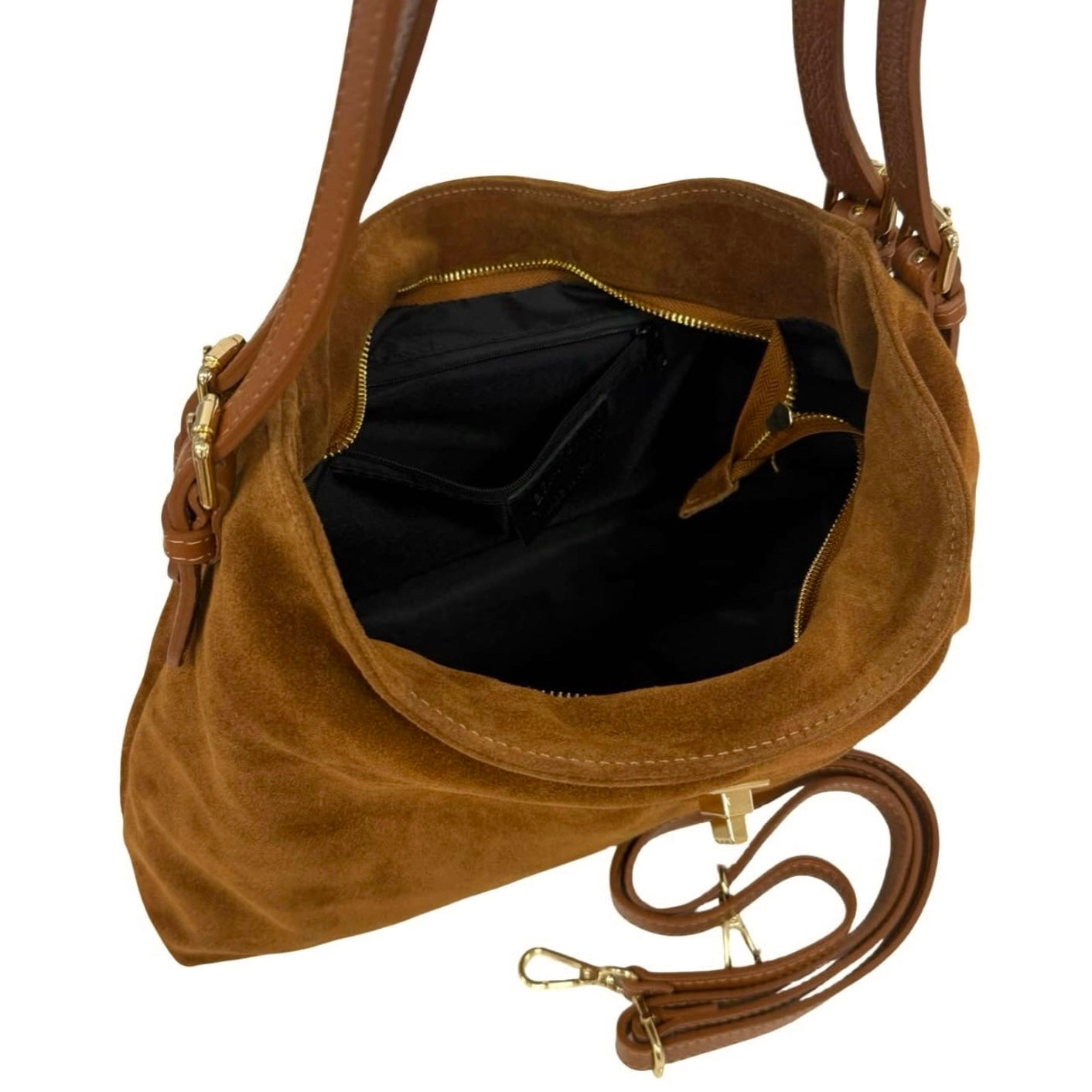 Modarno Borsa a tracolla in vera pelle camoscio  35x11x24 cm