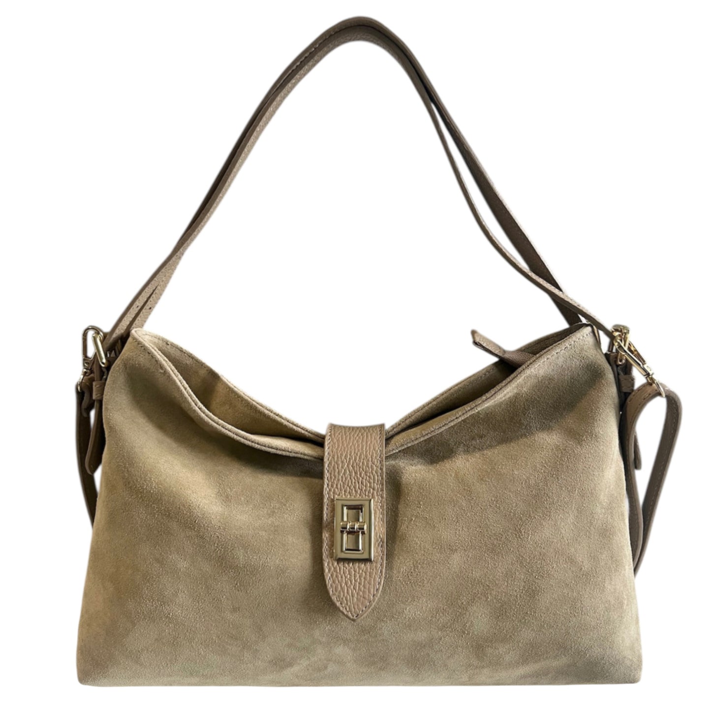 Modarno Borsa a tracolla in vera pelle camoscio  35x11x24 cm