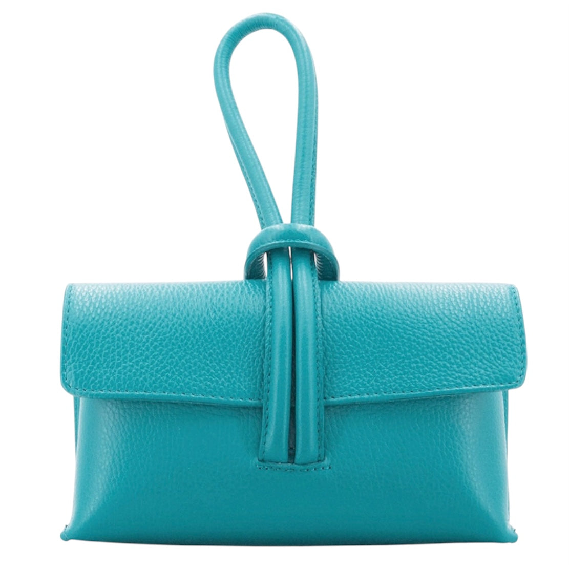 Modarno Borsetta Pochetta Gancio ad Anello in vera pelle 24x7x13 cm