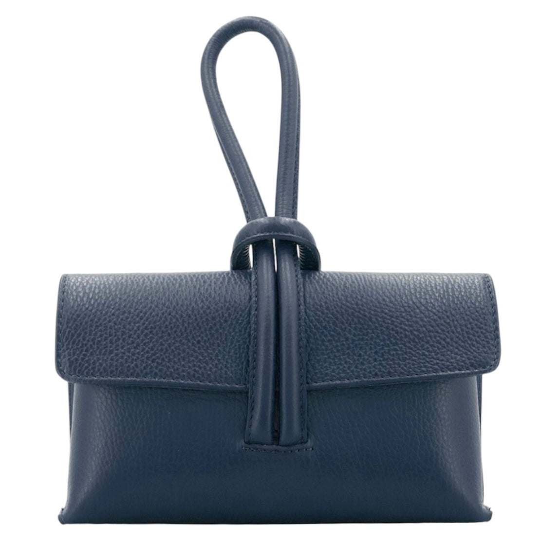 Modarno Borsetta Pochetta Gancio ad Anello in vera pelle 24x7x13 cm