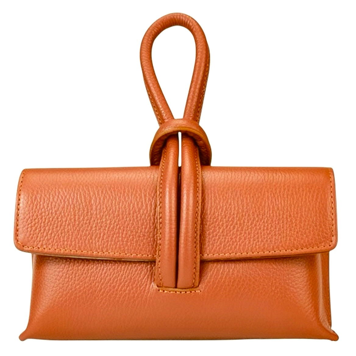 Modarno Borsetta Pochetta Gancio ad Anello in vera pelle 24x7x13 cm