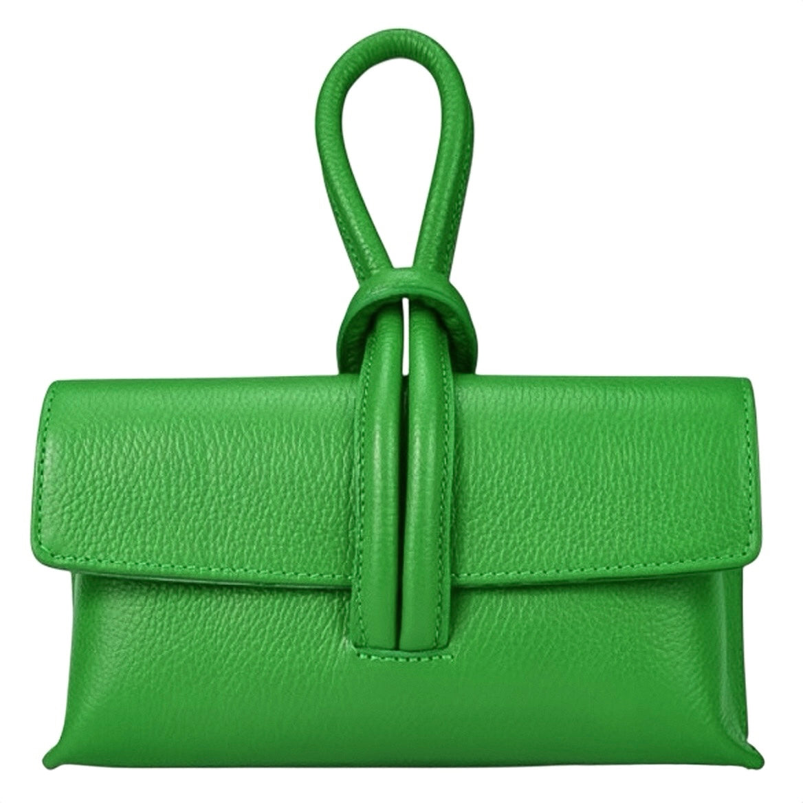 Modarno Borsetta Pochetta Gancio ad Anello in vera pelle 24x7x13 cm