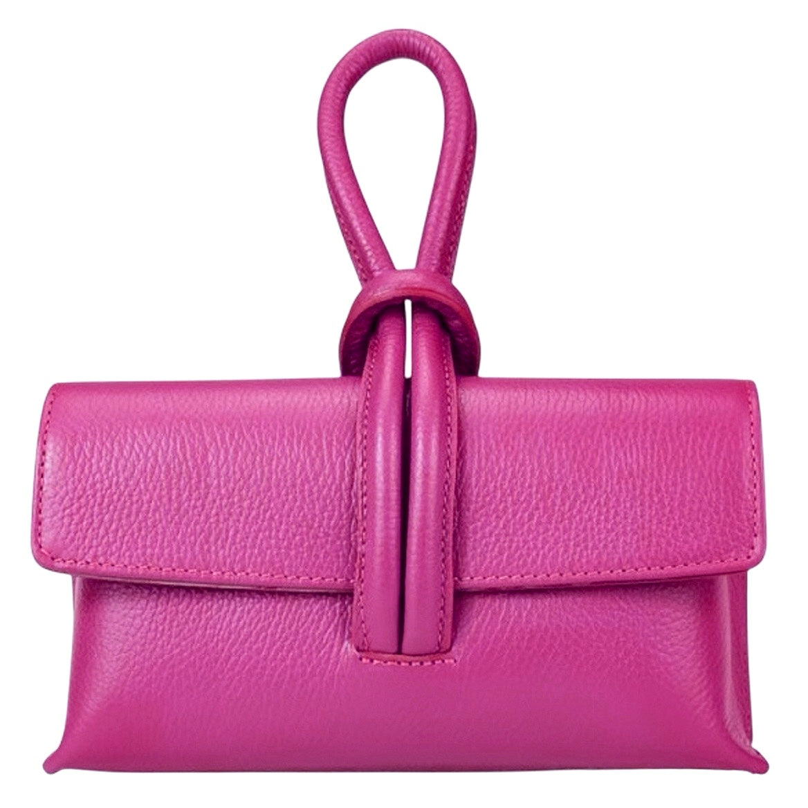 Modarno Borsetta Pochetta Gancio ad Anello in vera pelle 24x7x13 cm