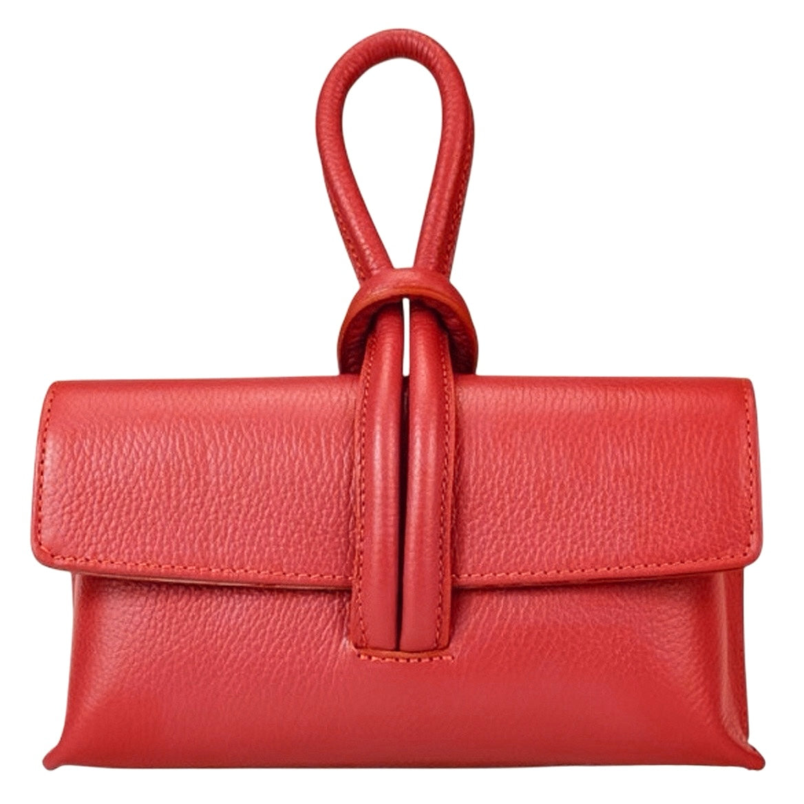 Modarno Borsetta Pochetta Gancio ad Anello in vera pelle 24x7x13 cm