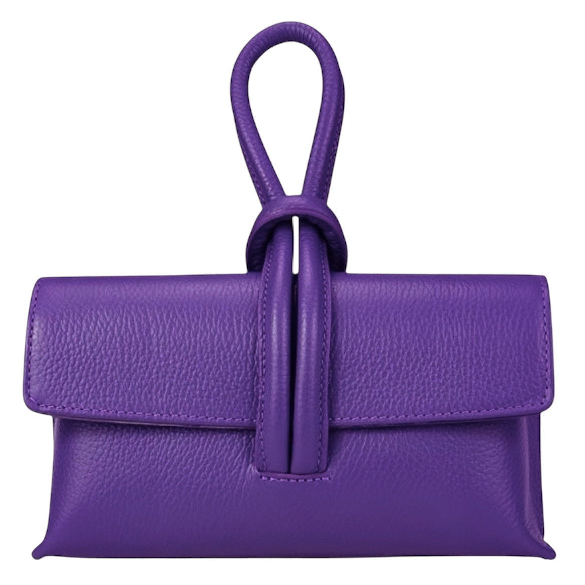 Modarno Borsetta Pochetta Gancio ad Anello in vera pelle 24x7x13 cm