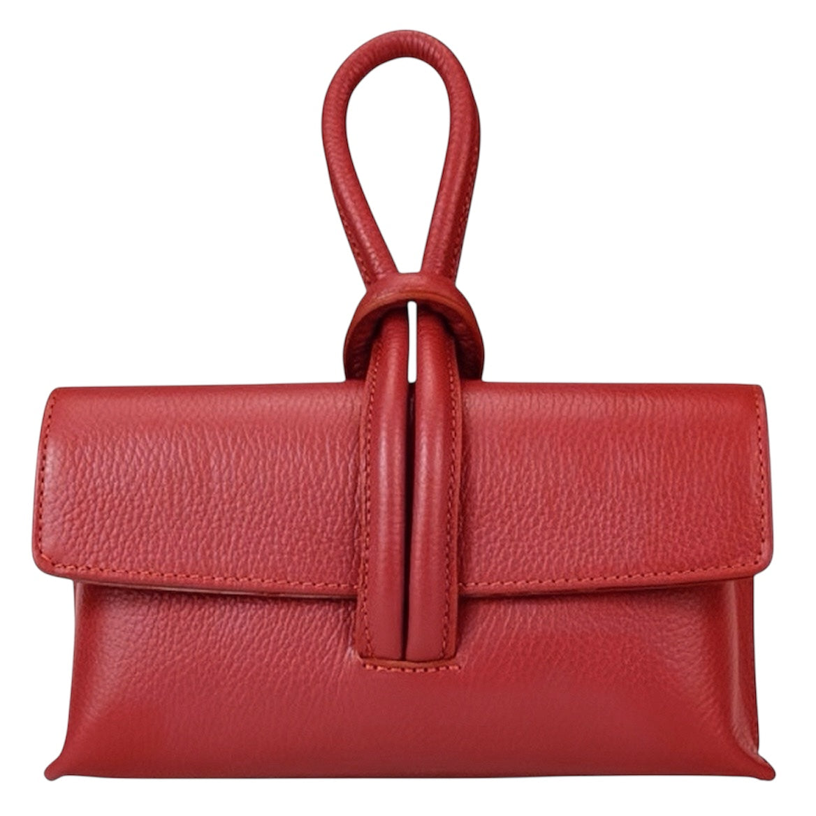 Modarno Borsetta Pochetta Gancio ad Anello in vera pelle 24x7x13 cm