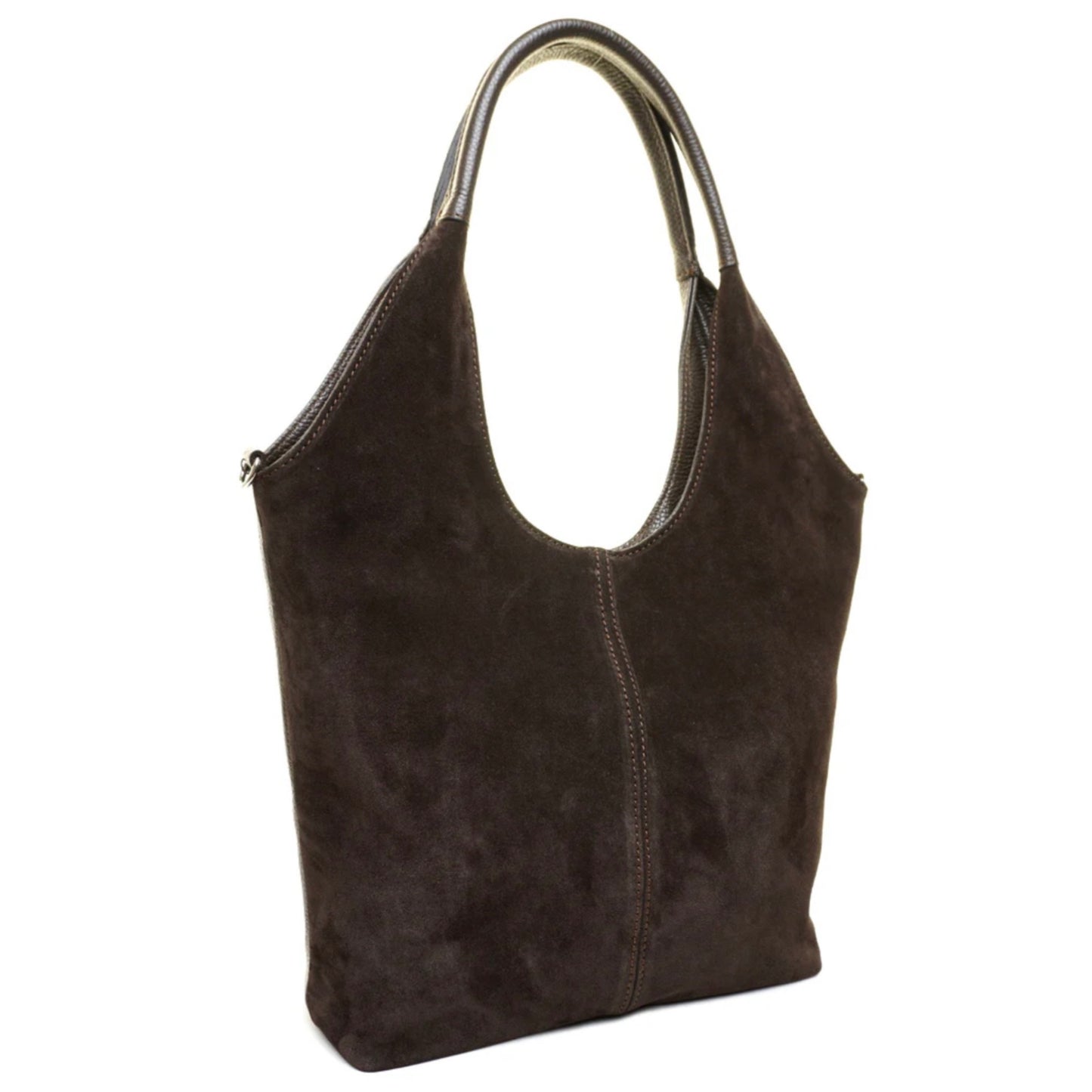 Modarno Borsa donna Shopper a spalla/tracolla in vera pelle camoscio 30x11x30 cm