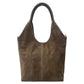 Modarno Borsa donna Shopper a spalla/tracolla in vera pelle camoscio 30x11x30 cm
