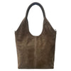 Modarno Borsa donna Shopper a spalla/tracolla in vera pelle camoscio 30x11x30 cm