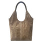 Modarno Borsa donna Shopper a spalla/tracolla in vera pelle camoscio 30x11x30 cm