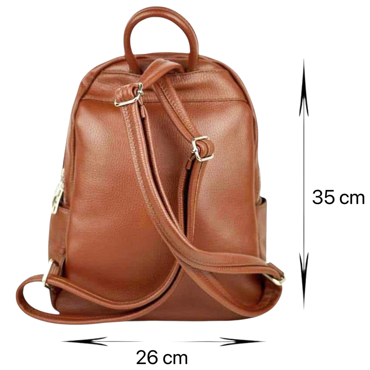 Modarno Zaino Donna in vera pelle multi tasche  35x12x25 cm