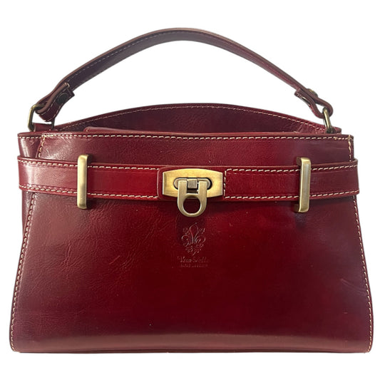 Modarno Borsa a mano e tracolla Vintage in pelle vacchetta 26x12x17 cm