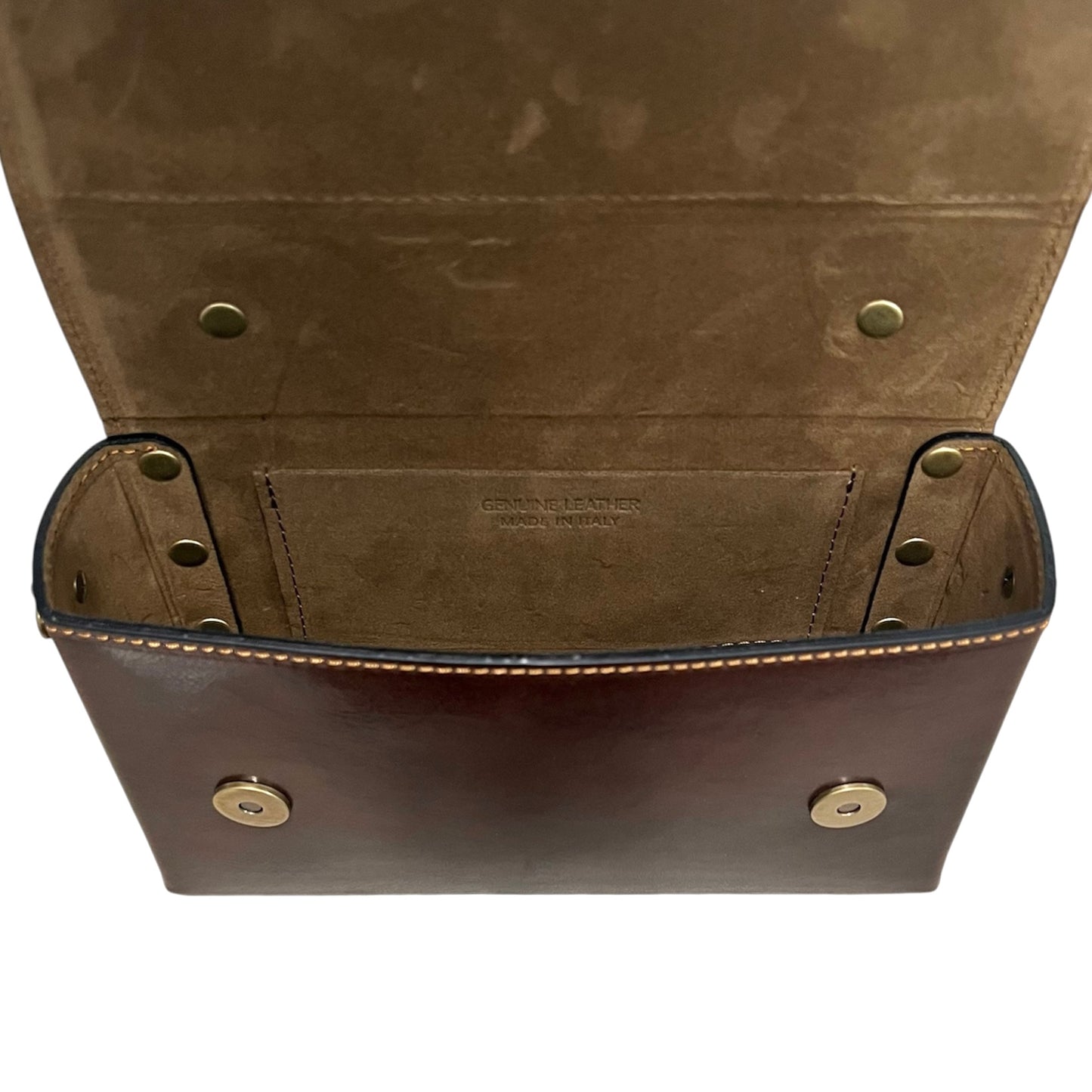 Modarno Borsetta donna a mano e tracolla Rettangolare in vera pelle vacchetta 21x6x13 cm