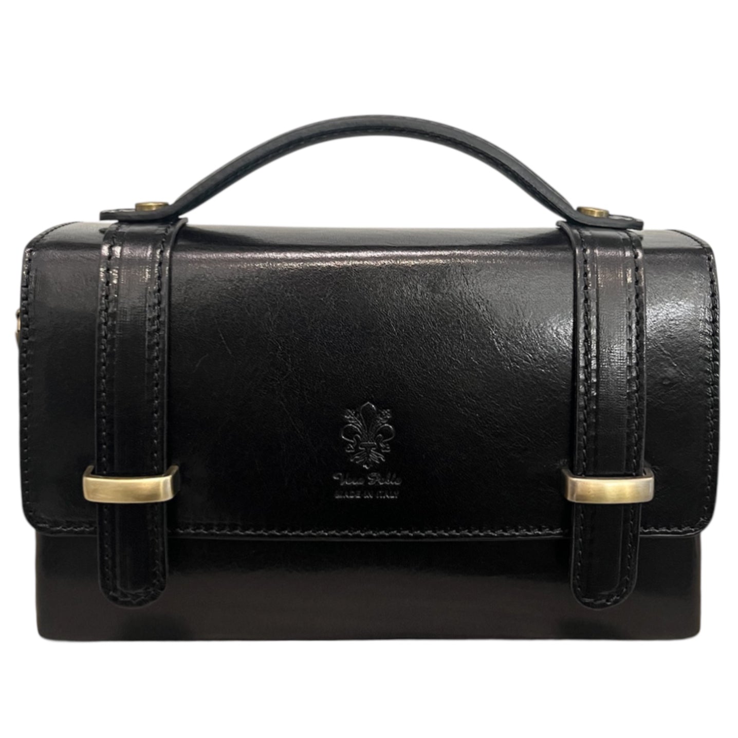 Modarno Borsetta donna a mano e tracolla Rettangolare in vera pelle vacchetta 21x6x13 cm