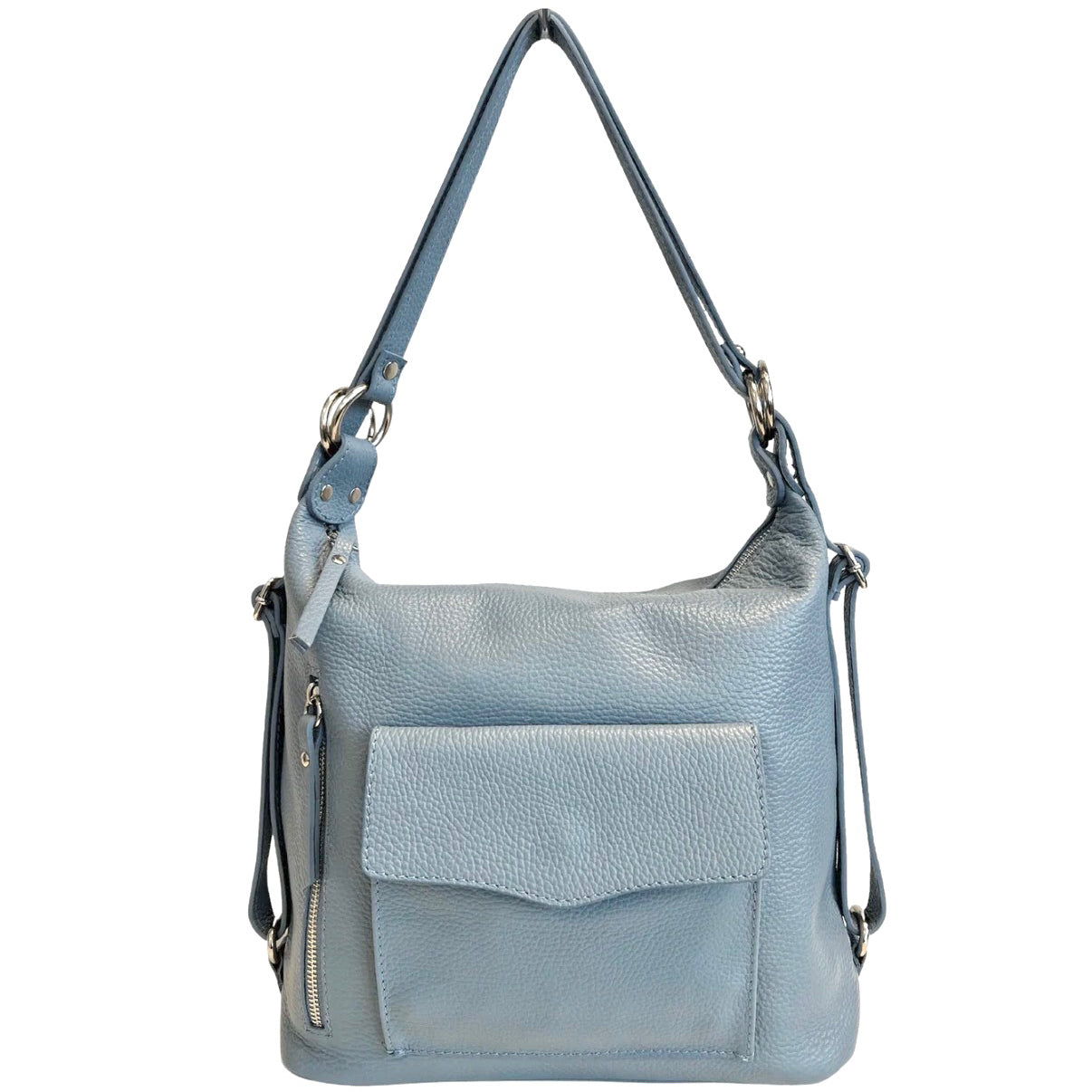 Umhängetasche Modarno Italiane, 2-in-1-Rucksack für Damen, aus echtem Leder