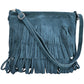 Modarno Suede Fringe Shoulder Bag - Wildleder-Umhängetasche für Damen