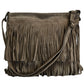 Modarno Suede Fringe Shoulder Bag - Wildleder-Umhängetasche für Damen